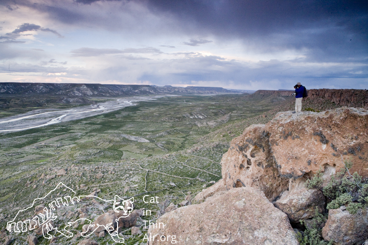 Juan Carlos surveying valley, western Bolivia